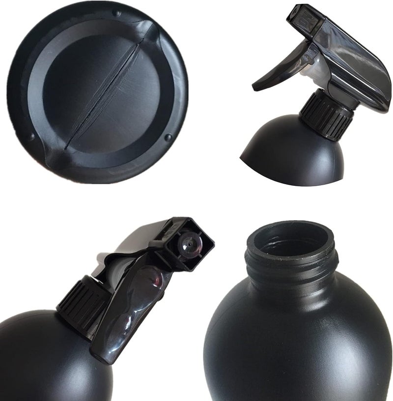 PEPAXON Plastic Spray Bottle for Hair Plant Mister, Cleaning, 500ml Black, Pack of 2, 17OZ - Image 2